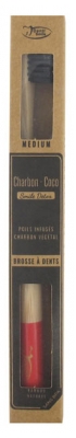 [844FgT8396374] Denti Smile Charbon Coco Brosse à Dents Bambou Naturel Médium