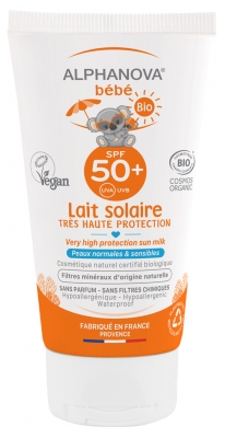 [844FgT8398517] Alphanova Bébé Lait Solaire Bio SPF50+ 50 ml