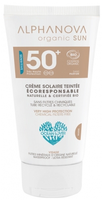 [844FgT8398518] Alphanova Sun Sensitive Crème Solaire Teintée Nude Sans Parfum SPF50+ Bio 50 g