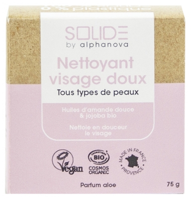 [844FgT8398548] Alphanova Solide Nettoyant Visage Doux Parfum Aloe Bio 75 g