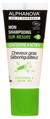 [844FgT8398559] Alphanova DIY Mon Shampoing Sur Mesure Concentré d'Actifs Cheveux Gras Séborégulateur Bio 20 ml