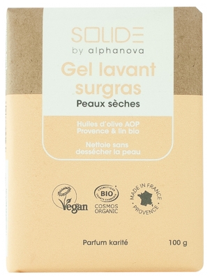 [844FgT8398577] Alphanova Solide Gel Lavant Surgras Parfum Karité Bio 100 g