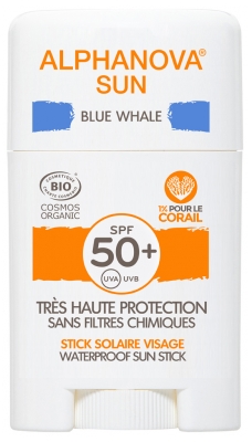 [844FgT8398579] Alphanova Sun Stick Solaire Blue Whale Visage SPF50+ Bio 12 g