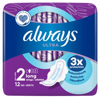 [844FgT8398649] Always Ultra Long 12 Serviettes Taille 2