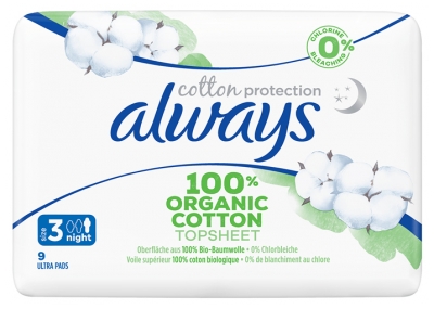 [844FgT8398651] Always Cotton Protection 9 Serviettes Hygiéniques Taille 3 Night