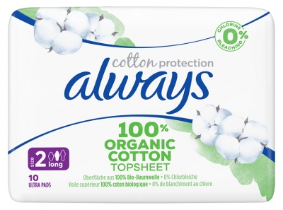 [844FgT8398653] Always Cotton Protection 10 Serviettes Hygiéniques Taille 2 Long