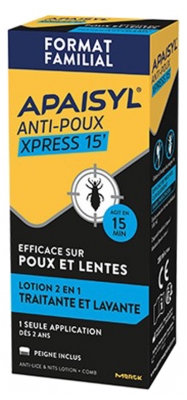 [844FgT8398732] Apaisyl Anti-Poux Xpress 15' Lotion 2en1 200 ml