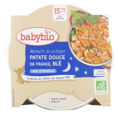 [844FgT8399255] Babybio Bonne Nuit Marmite Patate Douce Blé 15 Mois et + Bio 260 g