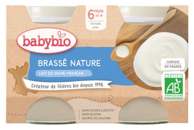 [844FgT8399285] Babybio Brassé Nature 6 Mois et + Bio 2 Pots de 130 g