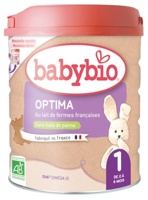 [844FgT8399291] Babybio Optima 1 au Lait de Vache Français de 0 à 6 Mois Bio 800 g