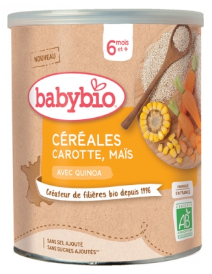 [844FgT8399304] Babybio Céréales Carotte Maïs 6 Mois et + Bio 220 g