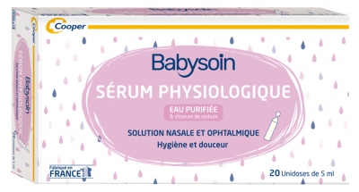 [844FgT8399310] Babysoin Sérum Physiologique 20 Unidoses de 5 ml