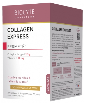 [844FgT8401589] Biocyte Collagen Express Anti-Âge Fermeté 180 Gélules