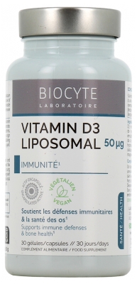 [844FgT8401593] Biocyte Longevity Vitamin D3 Liposomal 30 Gélules