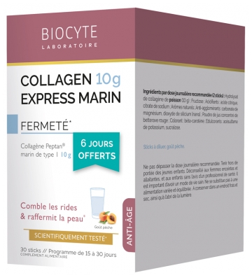 [844FgT8401602] Biocyte Collagen Express Anti-Âge Peau Redensifiée 30 Sticks