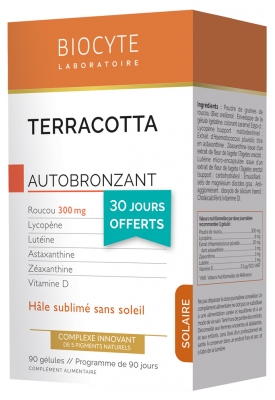 [844FgT8401607] Biocyte Terracotta Cocktail Autobronzant Lot de 3 x 30 Gélules