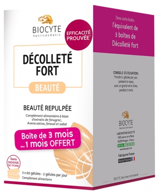 [844FgT8401618] Biocyte Décolleté Fort Lot de 3 x 60 Capsules