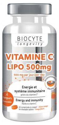 [844FgT8401620] Biocyte Longevity Vitamine C Lipo 500 mg 30 Comprimés