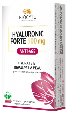 [844FgT8401646] Biocyte Hyaluronic Forte 300 mg Anti-Âge 30 Gélules + 1 Bracelet Offert