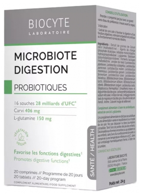 [844FgT8401679] Biocyte Longevity Microbiote Digestion 20 Comprimés