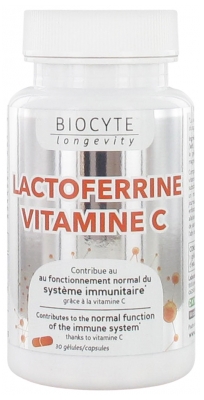 [844FgT8401681] Biocyte Longevity Lactoferrine Vitamine C 30 Gélules