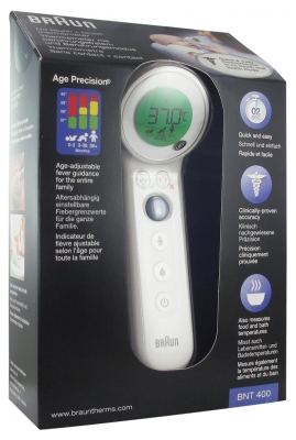 [844FgT8402519] Braun Thermomètre sans Contact + Contact BNT 400