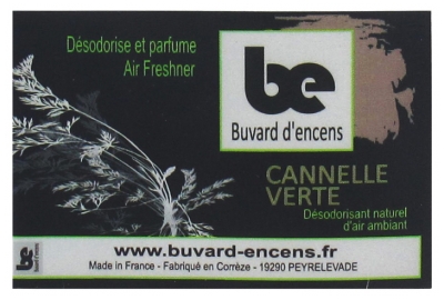 [844FgT8402570] Buvard d'encens Carnet d'Encens Cannelle Verte 36 Feuillets