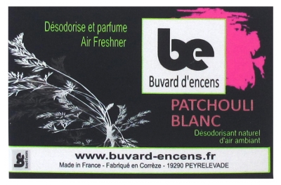 [844FgT8402571] Buvard d'encens Carnet d'Encens Patchouli Blanc 36 Feuillets