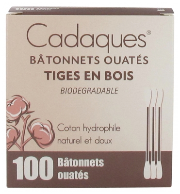 [844FgT8402580] Cadaques 100 Bâtonnets Ouatés Tiges en Bois