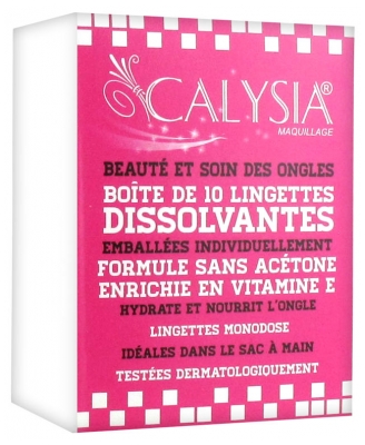 [844FgT8402595] Calysia Beauté et Soin des Ongles 10 Lingettes Dissolvantes