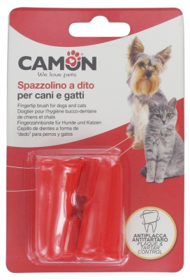 [844FgT8402601] Camon Doigtier pour l'Hygiène Bucco-Dentaire de Chiens et Chats 2 Doigtiers