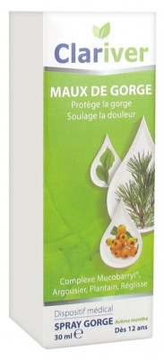 [844FgT8419927] Clariver Maux de Gorge Spray 30 ml