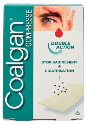 [844FgT8420129] Coalgan Stop Saignement & Action Cicatrisante 5 Compresses Stériles