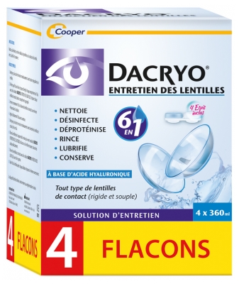 [844FgT8420384] Dacryo Entretien des Lentilles Lot de 4 x 360 ml