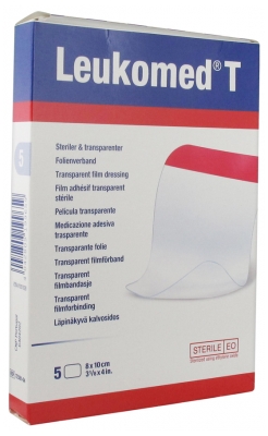 [844FgT8425779] Essity Leukomed T 5 Films Adhésifs Transparents Moyen Format 8 x 10 cm