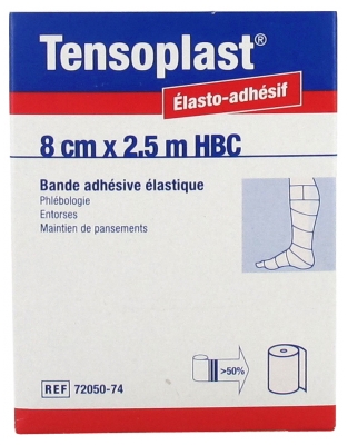 [844FgT8425782] Essity Tensoplast Bande Adhésive Elastique 8 cm x 2.5 m HBC Chair