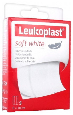 [844FgT8425793] Essity Leukoplast Soft White 5 Pansements 6 x 10 cm