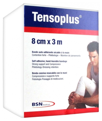 [844FgT8425796] Essity Tensoplus Bande Auto-Adhérente Sécable à la Main 8 cm x 3 m