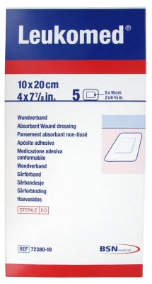 [844FgT8425813] Essity Leukomed 5 Pansements Absorbants Non-Tissés 10 x 20 cm