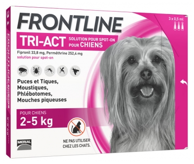 [844FgT8434506] Frontline TRI-ACT Chiens 2-5 kg 3 Pipettes