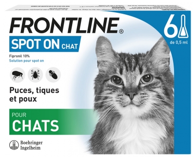 [844FgT8434507] Frontline Spot-On Chat 6 Pipettes
