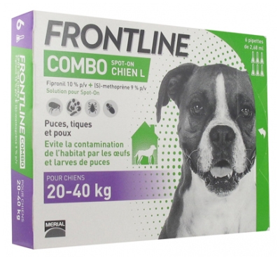 [844FgT8434510] Frontline Combo Chien L (20-40 kg) 6 Pipettes