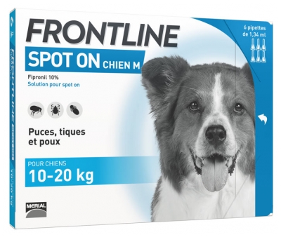 [844FgT8434514] Frontline Spot-On Chien M (10-20 kg) 6 Pipettes