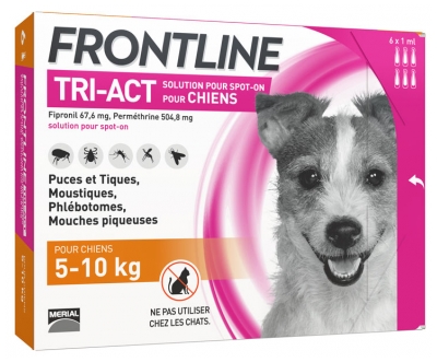 [844FgT8434515] Frontline TRI-ACT Chiens 5-10 kg 6 Pipettes