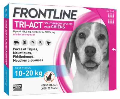 [844FgT8434516] Frontline TRI-ACT Chiens 10-20 kg 6 Pipettes