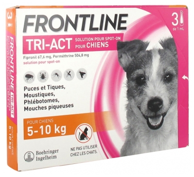 [844FgT8434523] Frontline TRI-ACT Chiens 5-10 kg 3 Pipettes