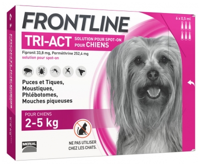 [844FgT8434526] Frontline TRI-ACT Chiens 2-5 kg 6 Pipettes