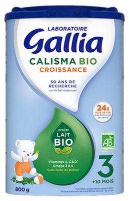 [844FgT8434581] Gallia Calisma Croissance 3ème Âge + 10 Mois Bio 800 g