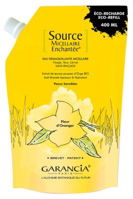 [844FgT8434690] Garancia Source Micellaire Enchantée Eau Démaquillante Micellaire Fleur d'Oranger Éco-Recharge 400 ml