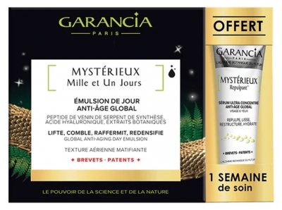 [844FgT8434742] Garancia Mystérieux Mille et Un Jours Émulsion de Jour Anti-Âge Global 30 ml + Repulpant 5 ml Offert